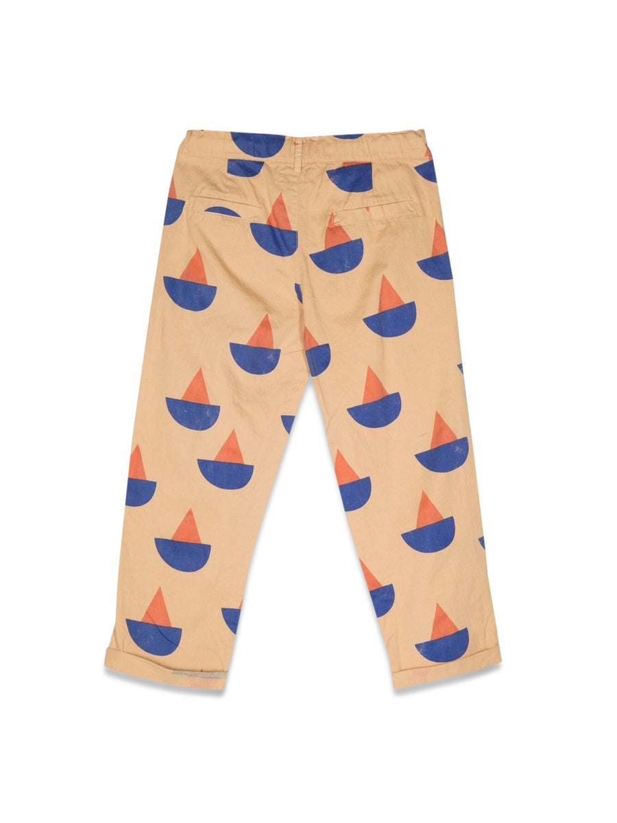 Bobo Choses Sailboat Print Organic Cotton Chino Trousers — Multicolor, view 3