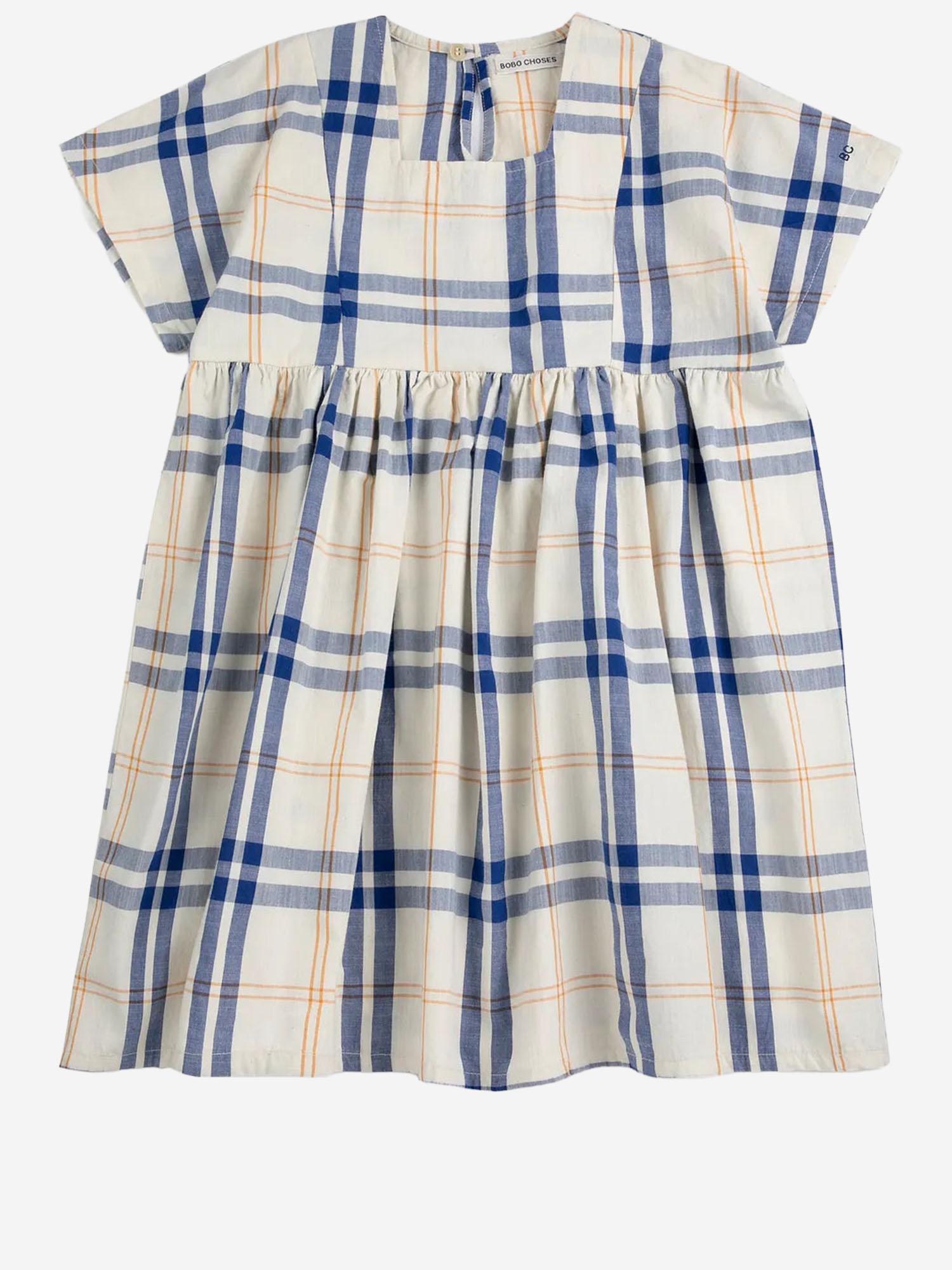 Bobo Choses Checked Cotton Dress — Multicolor, view 3
