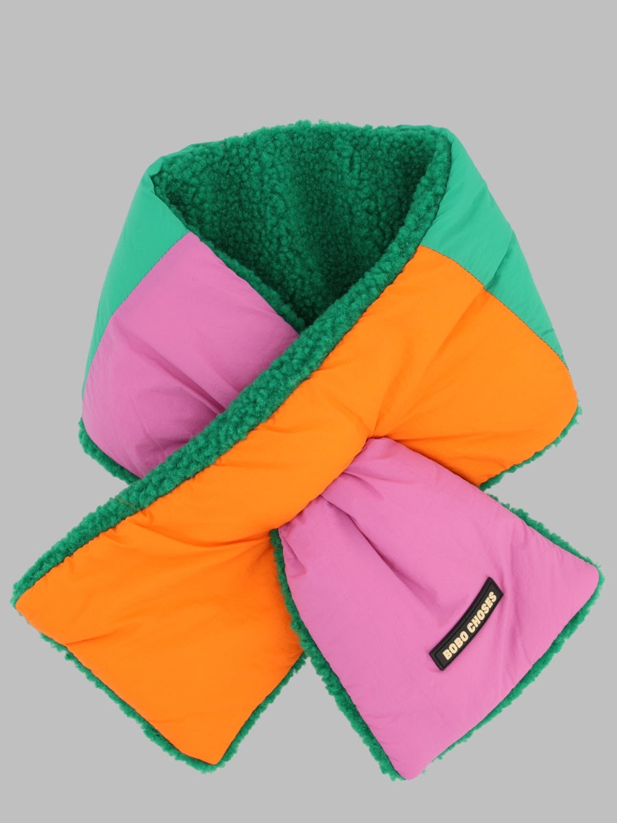 Bobo Choses Color-Block Sheepskin Neck Warmer — Pink by Bobo Choses