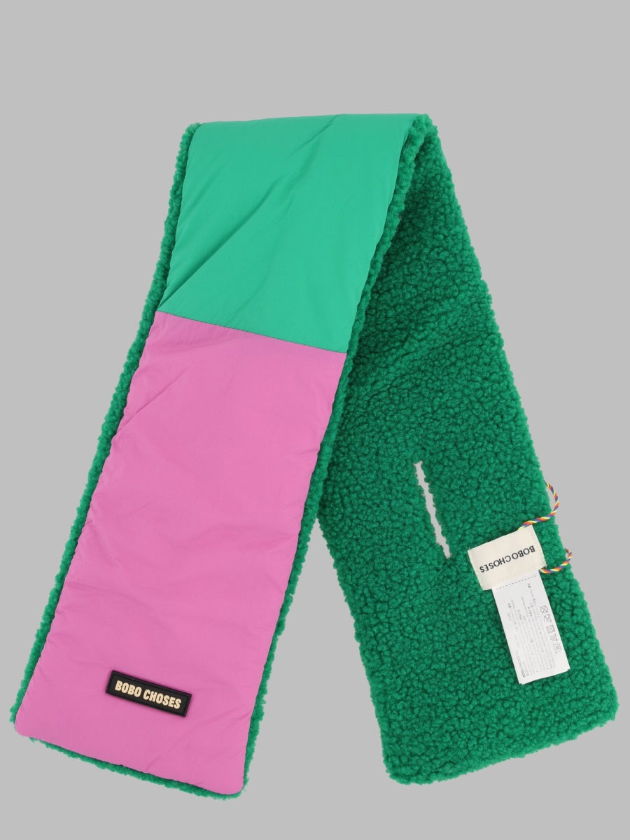 Bobo Choses Color-Block Sheepskin Neck Warmer — Pink, view 2