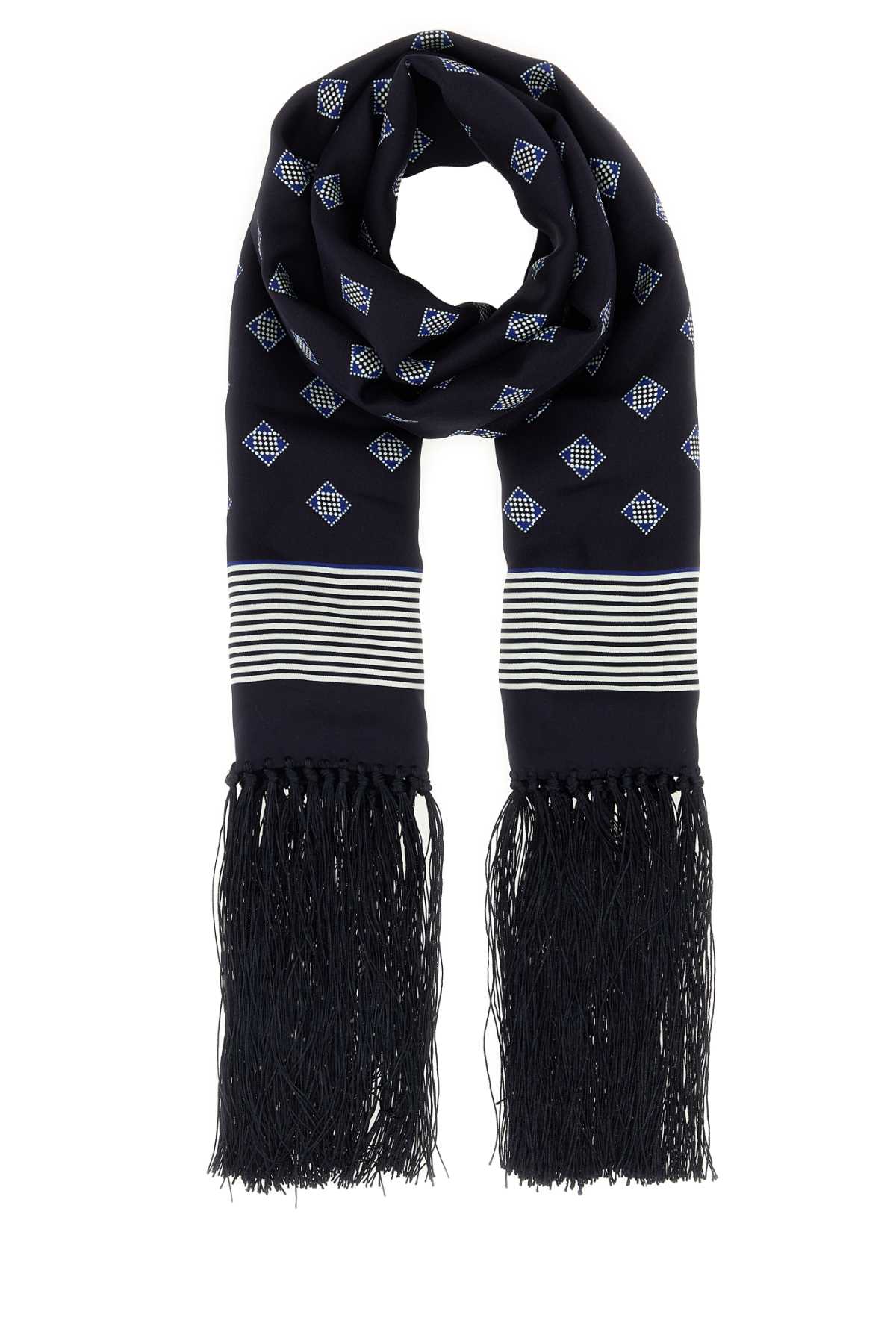 Bode Diamond Scarf — Navy by Bode