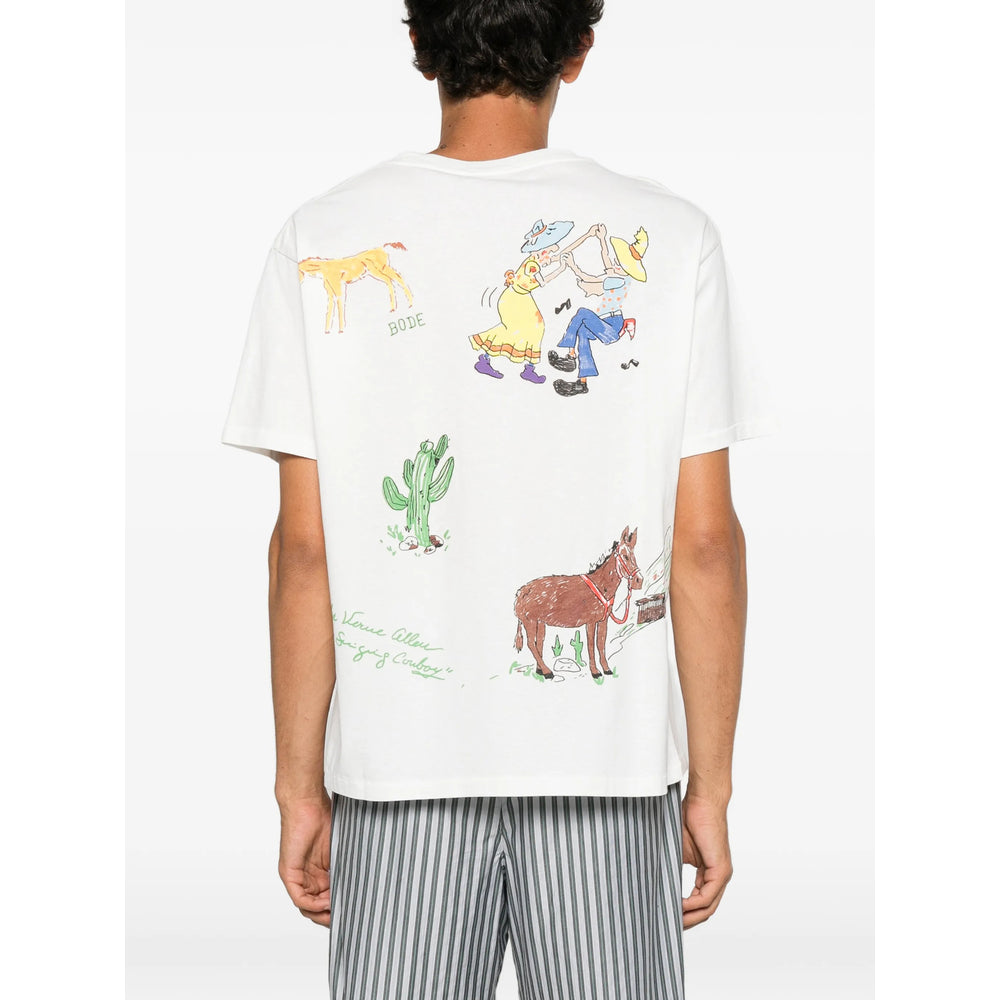 Bode Graphic Print T-Shirt — White, view 2