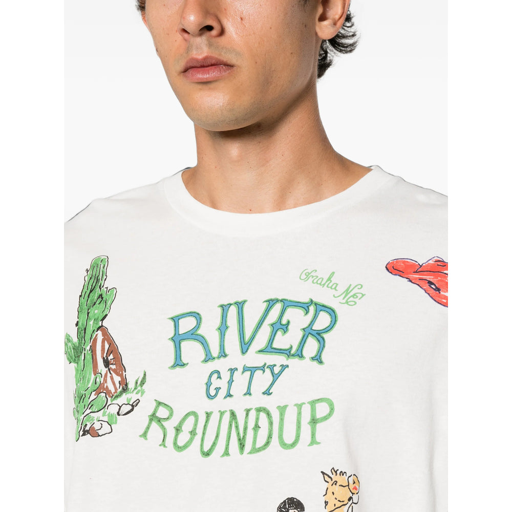 Bode Graphic Print T-Shirt — White, view 3
