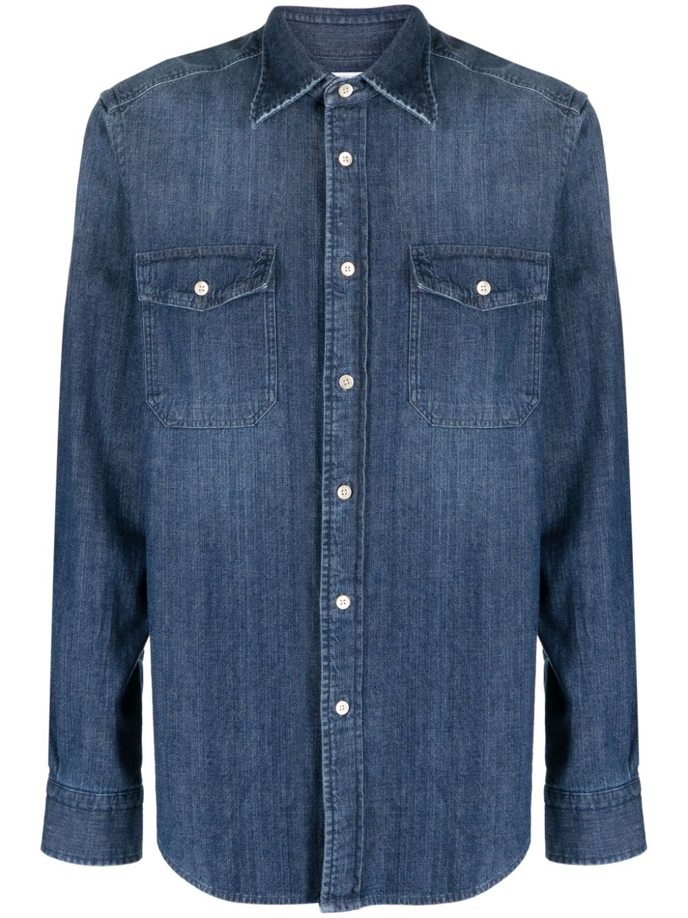 Boglioli Cotton Denim Shirt — Blue by Boglioli