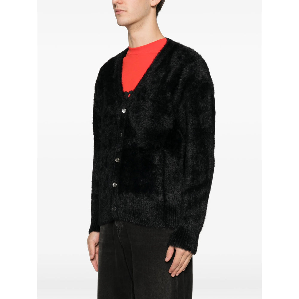 Boiler Room Button-Fastening Nylon Cardigan — Black, view 3