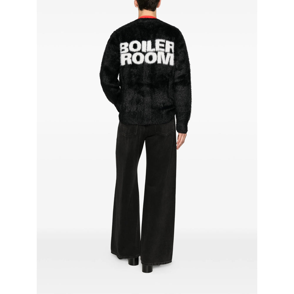 Boiler Room Button-Fastening Nylon Cardigan — Black, view 4