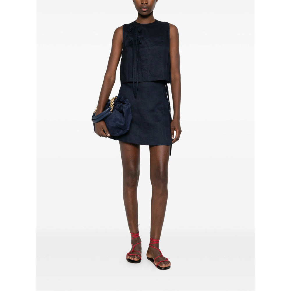 Bondi Born Leiden Wrap Skirt — Navy, view 2