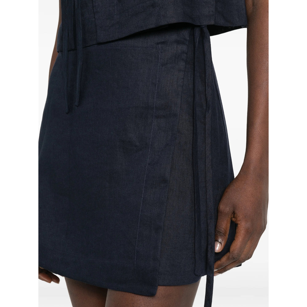 Bondi Born Leiden Wrap Skirt — Navy, view 3
