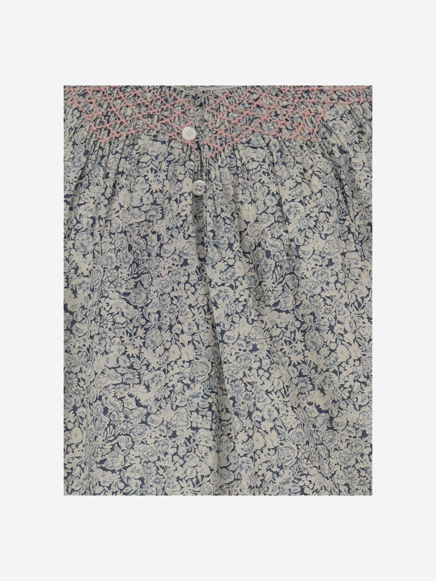 Bonpoint Floral Print Cotton Blouse — Gray, view 3