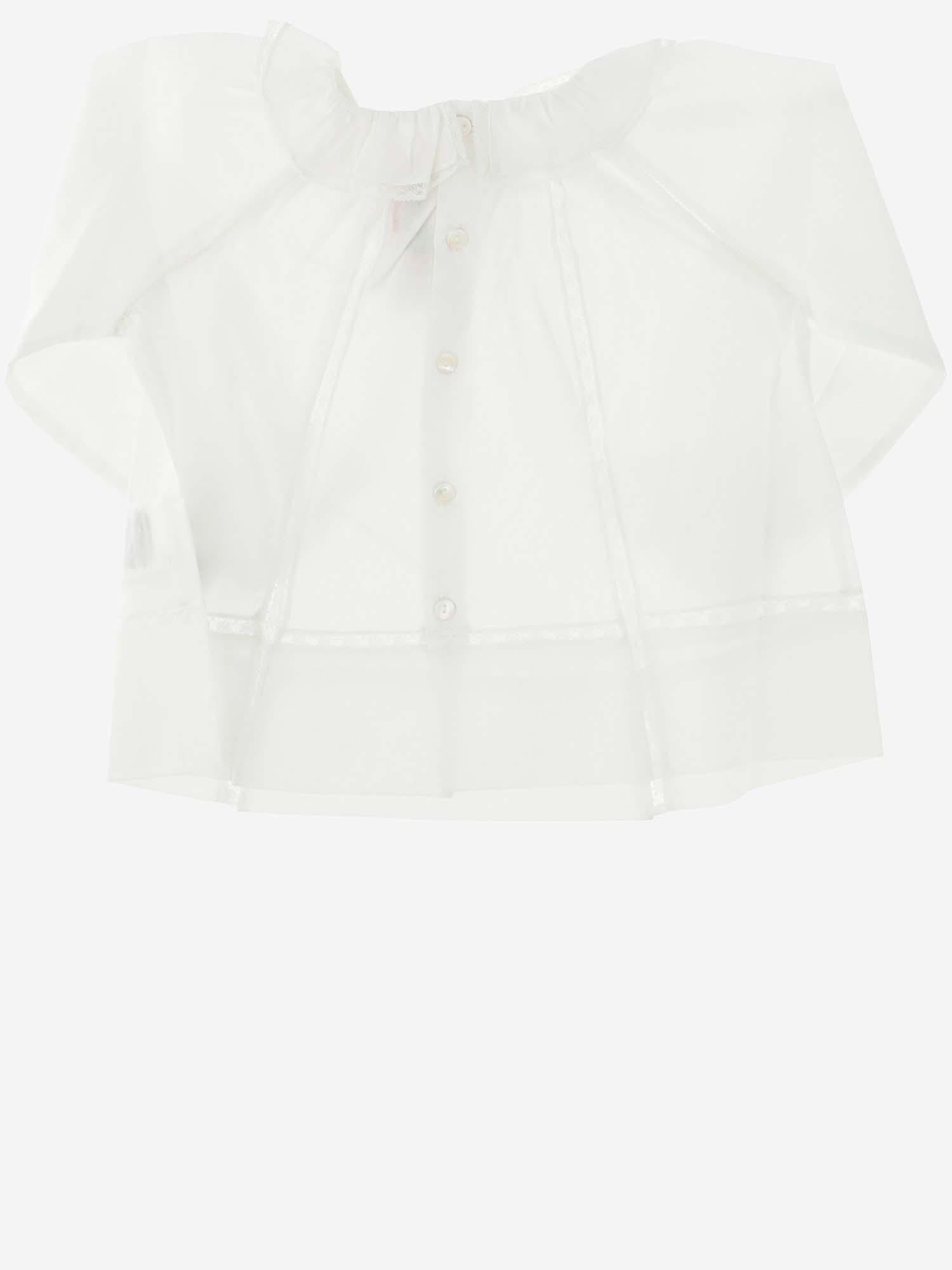Bonpoint Cotton Cut-Out Blouse — White, view 2
