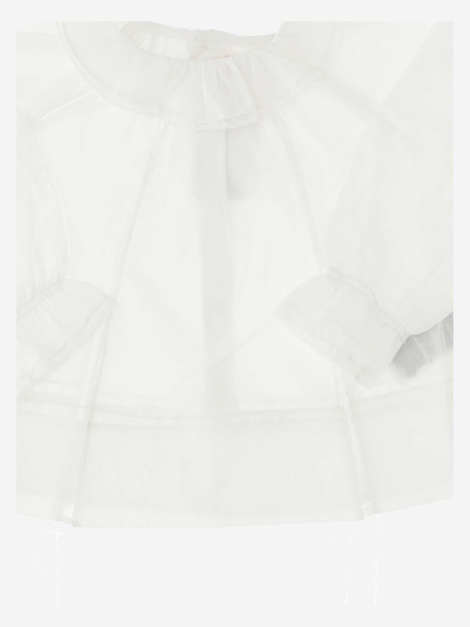 Bonpoint Cotton Cut-Out Blouse — White, view 3