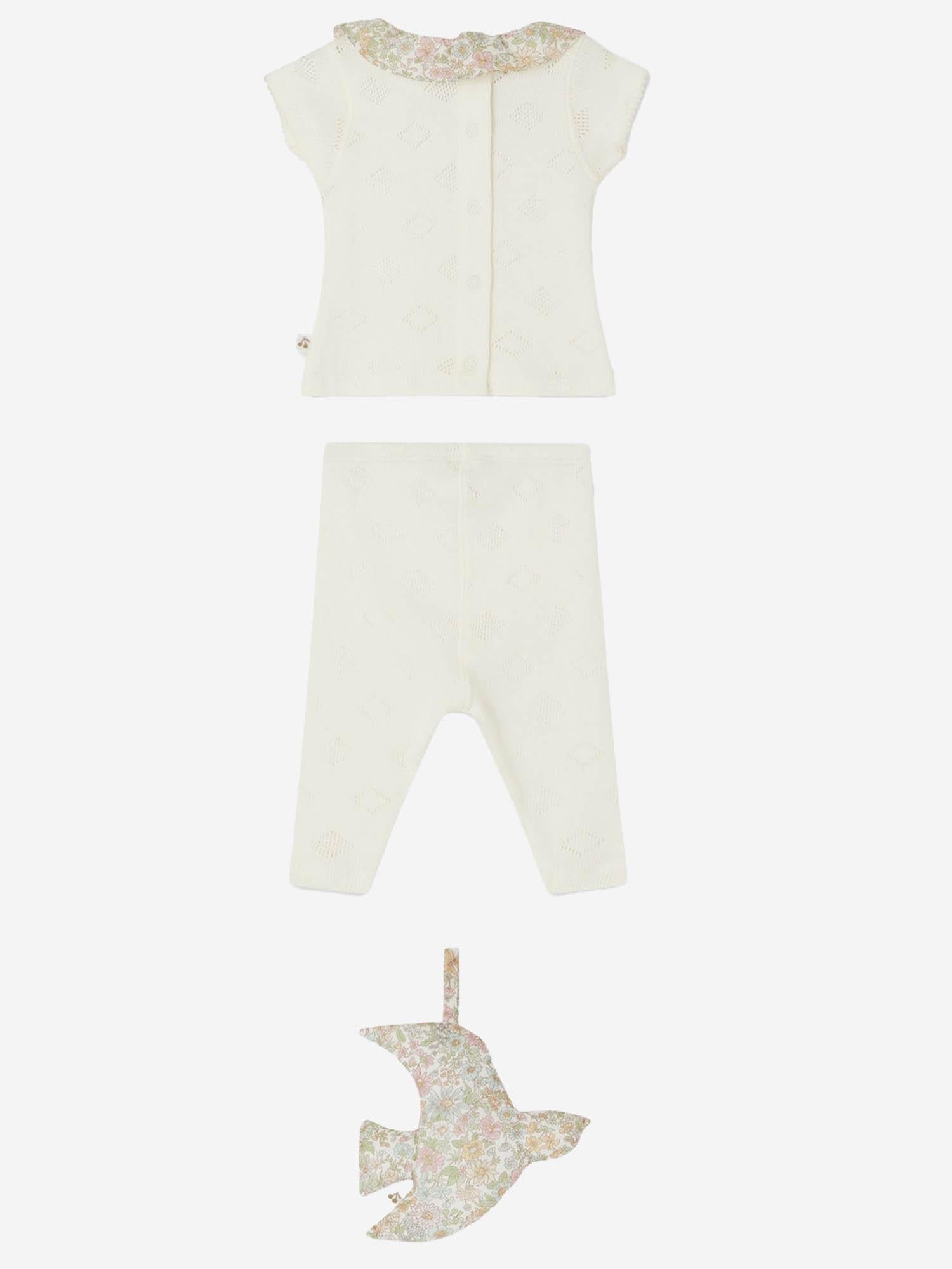 Bonpoint Daisie Bodysuit — Cream, view 3