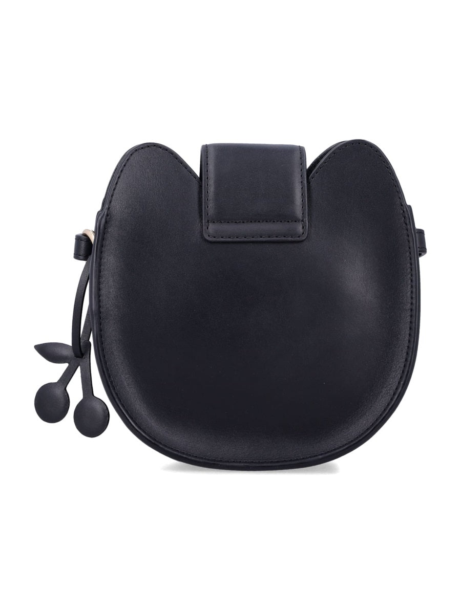 Bonpoint Logo-Embellished Leather Shoulder Bag — Black by Bonpoint