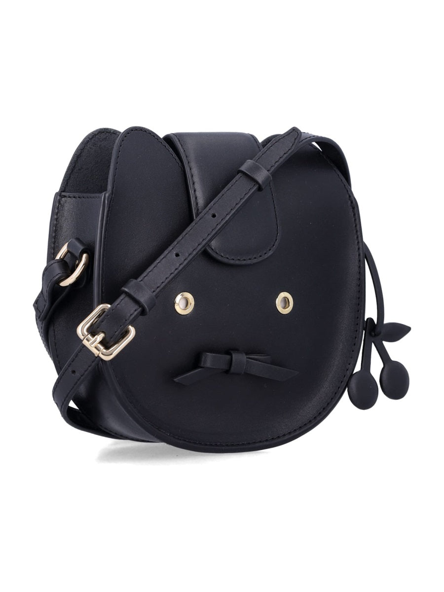 Bonpoint Logo-Embellished Leather Shoulder Bag — Black, view 2