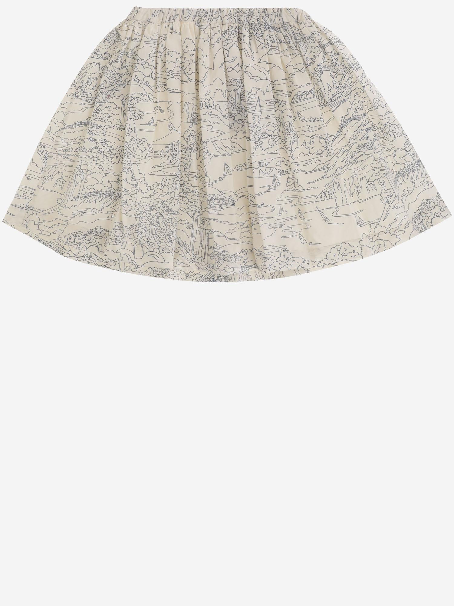 Bonpoint Illustrated Print Skirt — Beige by Bonpoint