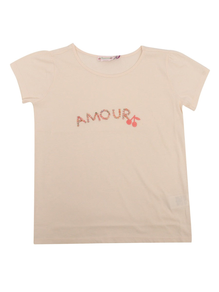 Bonpoint Cotton T-Shirt — Pink, view 2