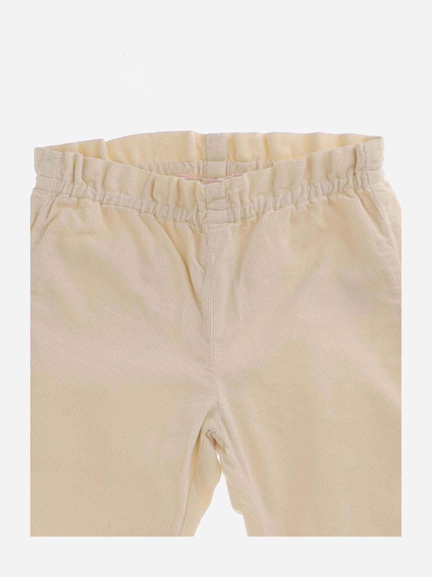Bonpoint Cotton Velvet Trousers — Ivory by Bonpoint