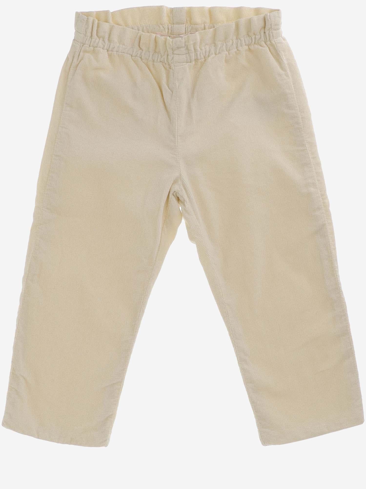 Bonpoint Cotton Velvet Trousers — Ivory, view 2
