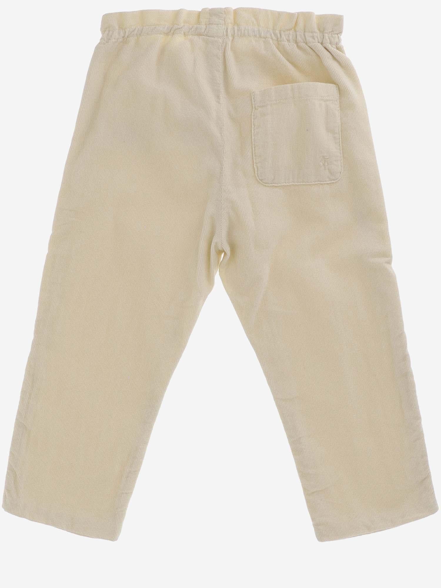 Bonpoint Cotton Velvet Trousers — Ivory, view 3