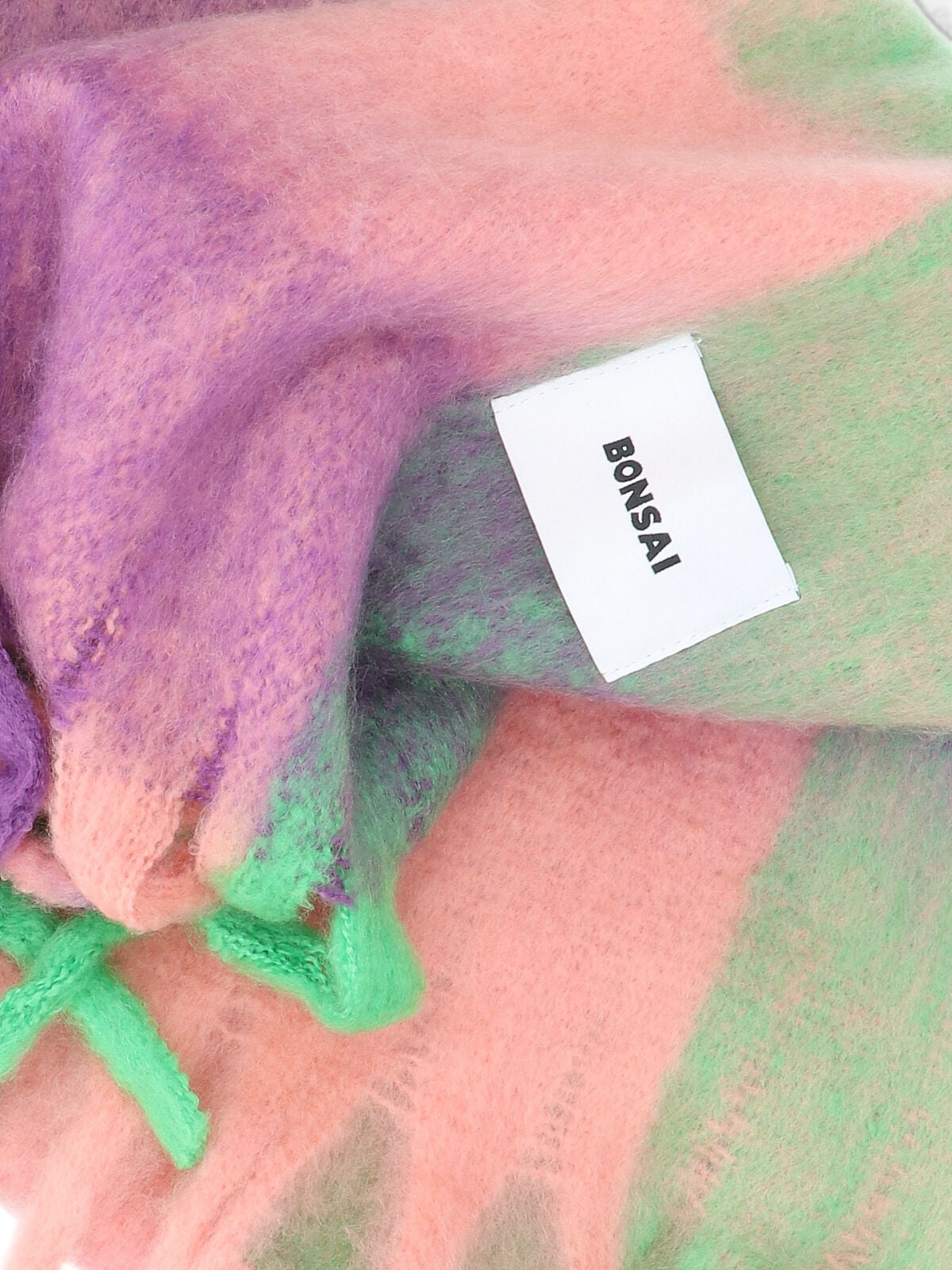 Bonsai Large-Scale Check Scarf — Multicolor, view 2