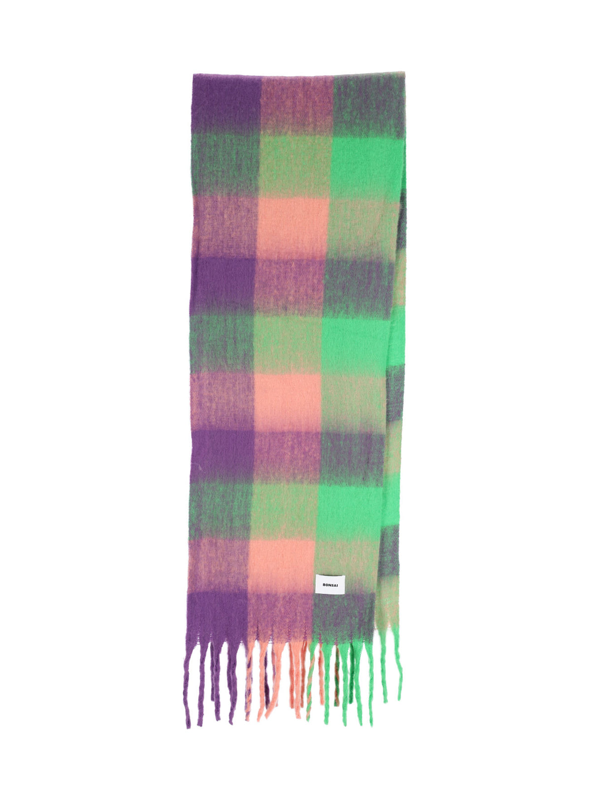 Bonsai Large-Scale Check Scarf — Multicolor, view 3
