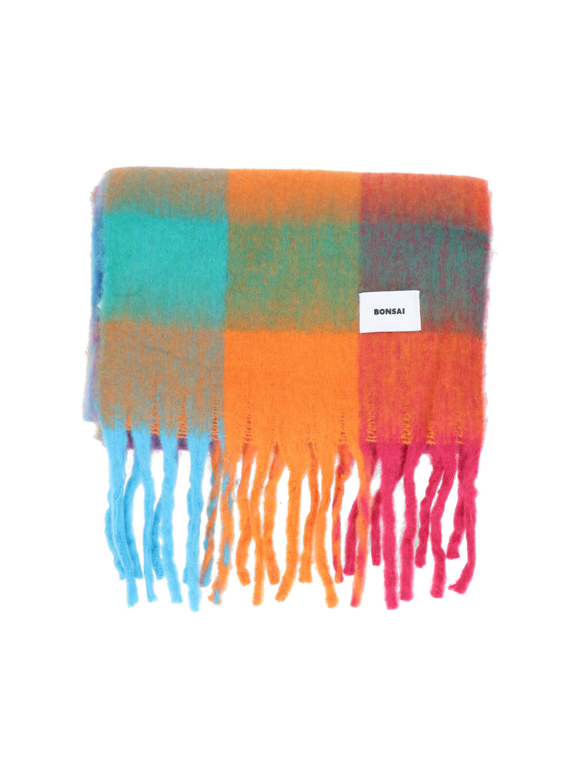 Bonsai Large-Scale Check Woven Scarf — Multicolor by Bonsai