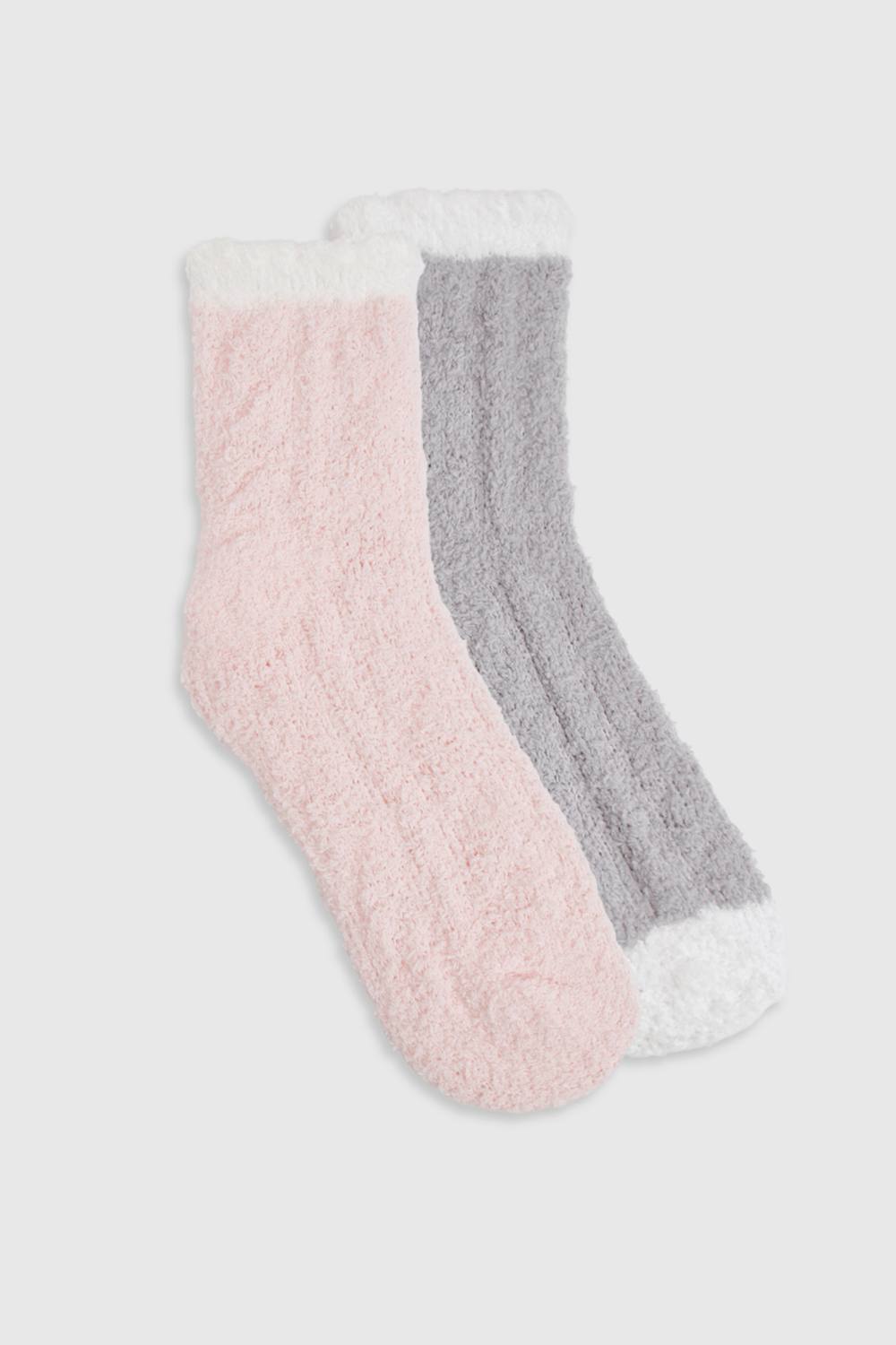 boohoo Women's 2 Pack Fluffy Bed Socks by boohoo