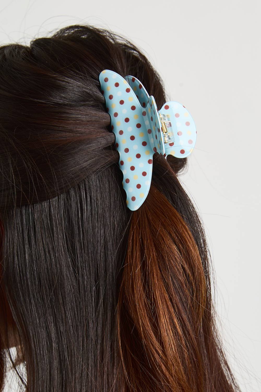 boohoo Women's Baby Blue Polka Dot Claw Clip by boohoo