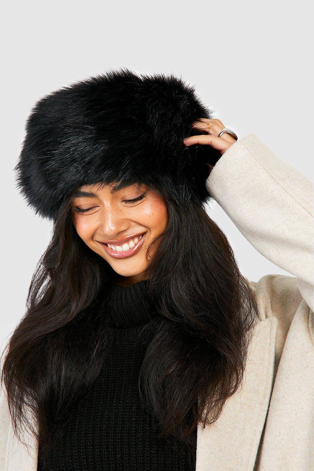 boohoo Women's Black Faux Fur Headband by boohoo