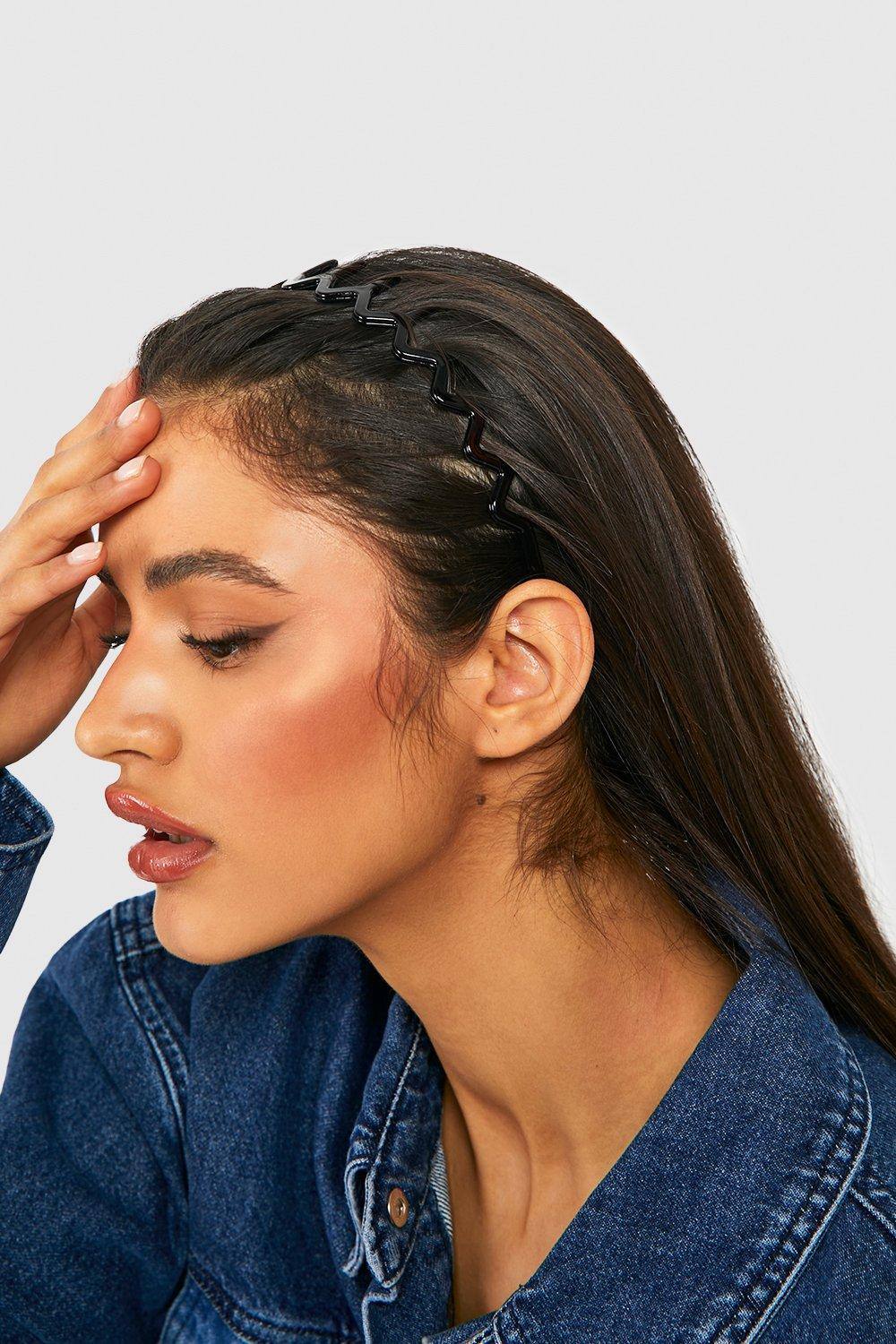 boohoo Women's Black Zig Zag Resin Headband by boohoo