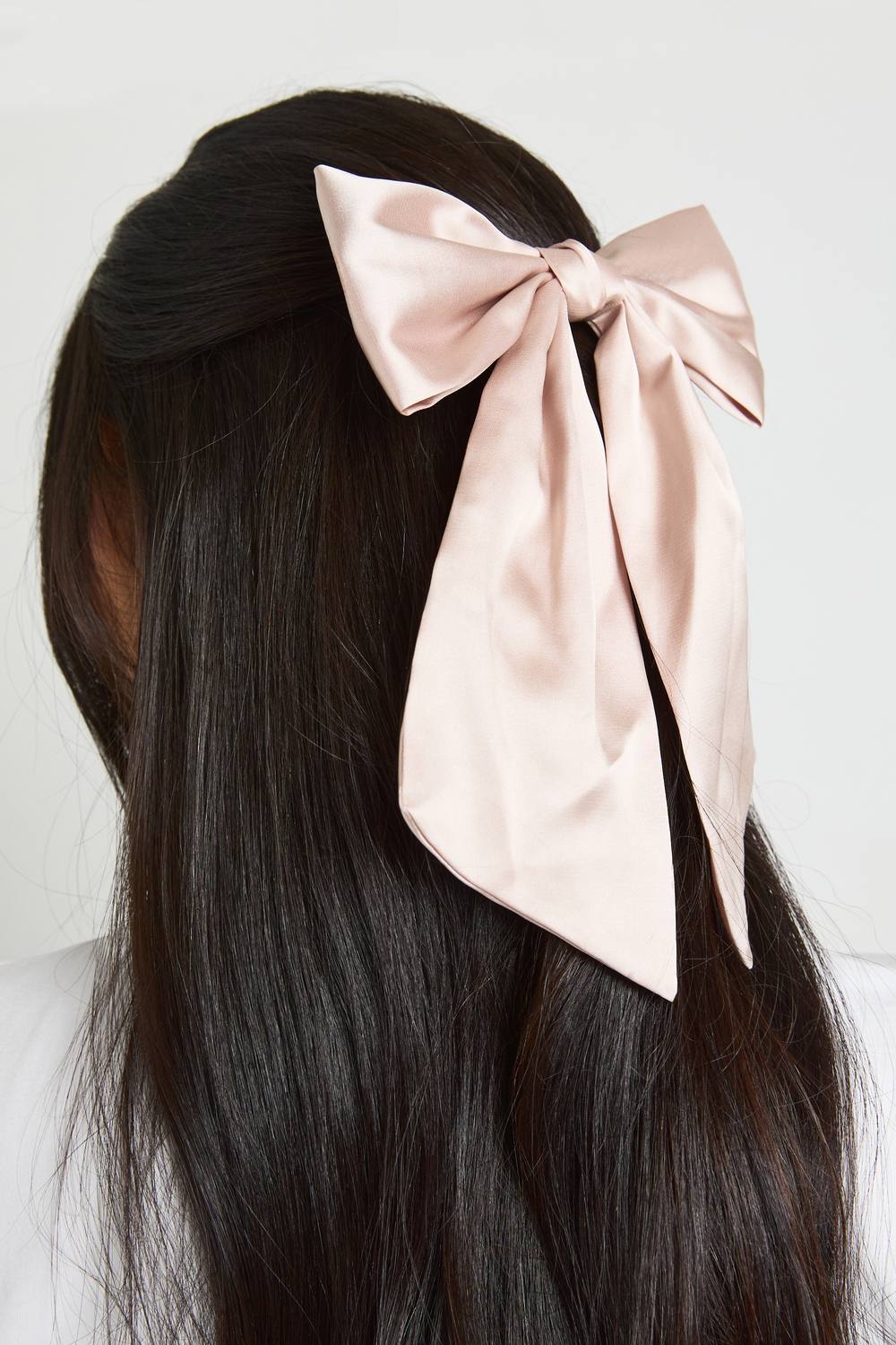 boohoo Women's Champagne Satin Large Hair Bow Clip by boohoo
