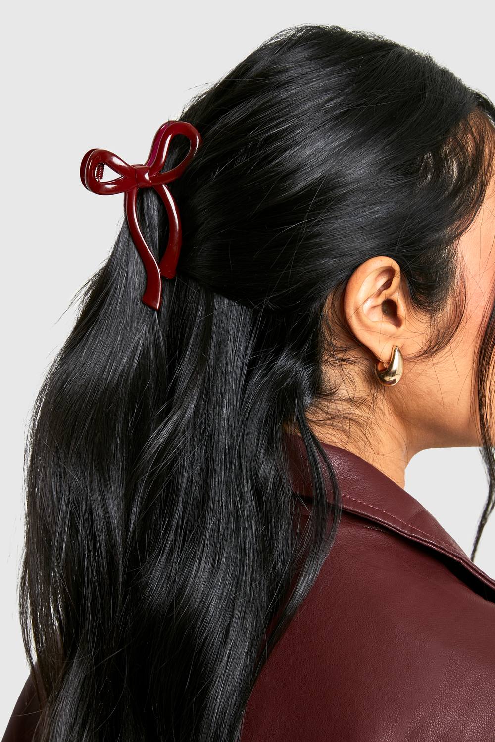 boohoo Women's Cherry Red Bow Claw Clip by boohoo