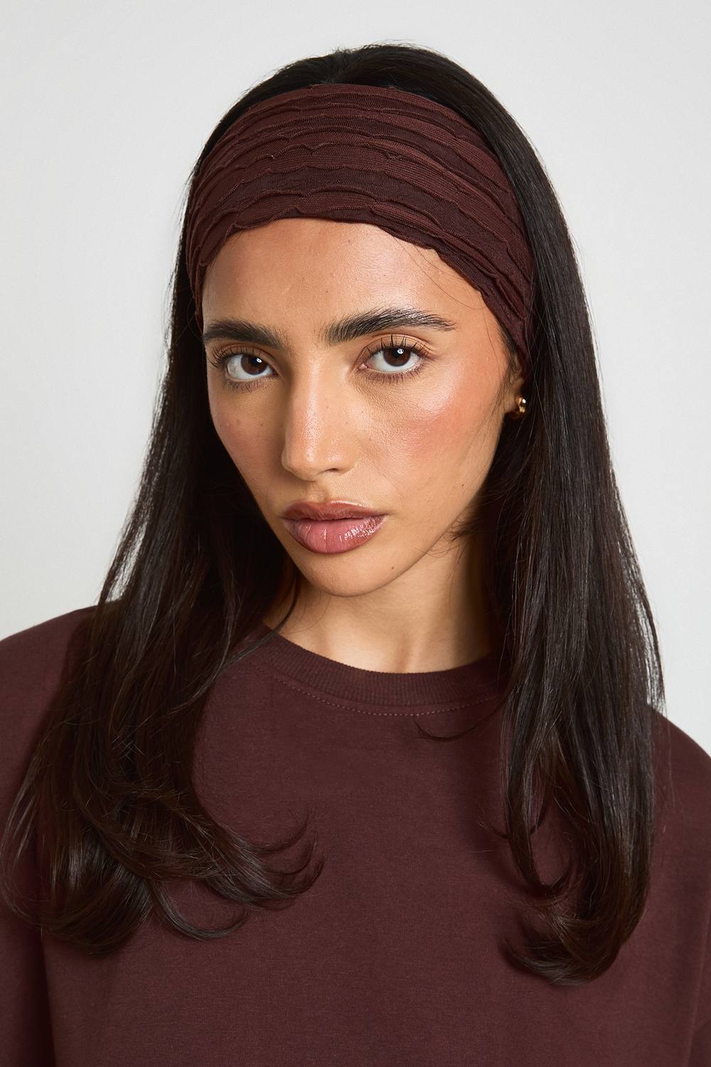 boohoo Women's Chocolate Textured Jersey Headband by boohoo