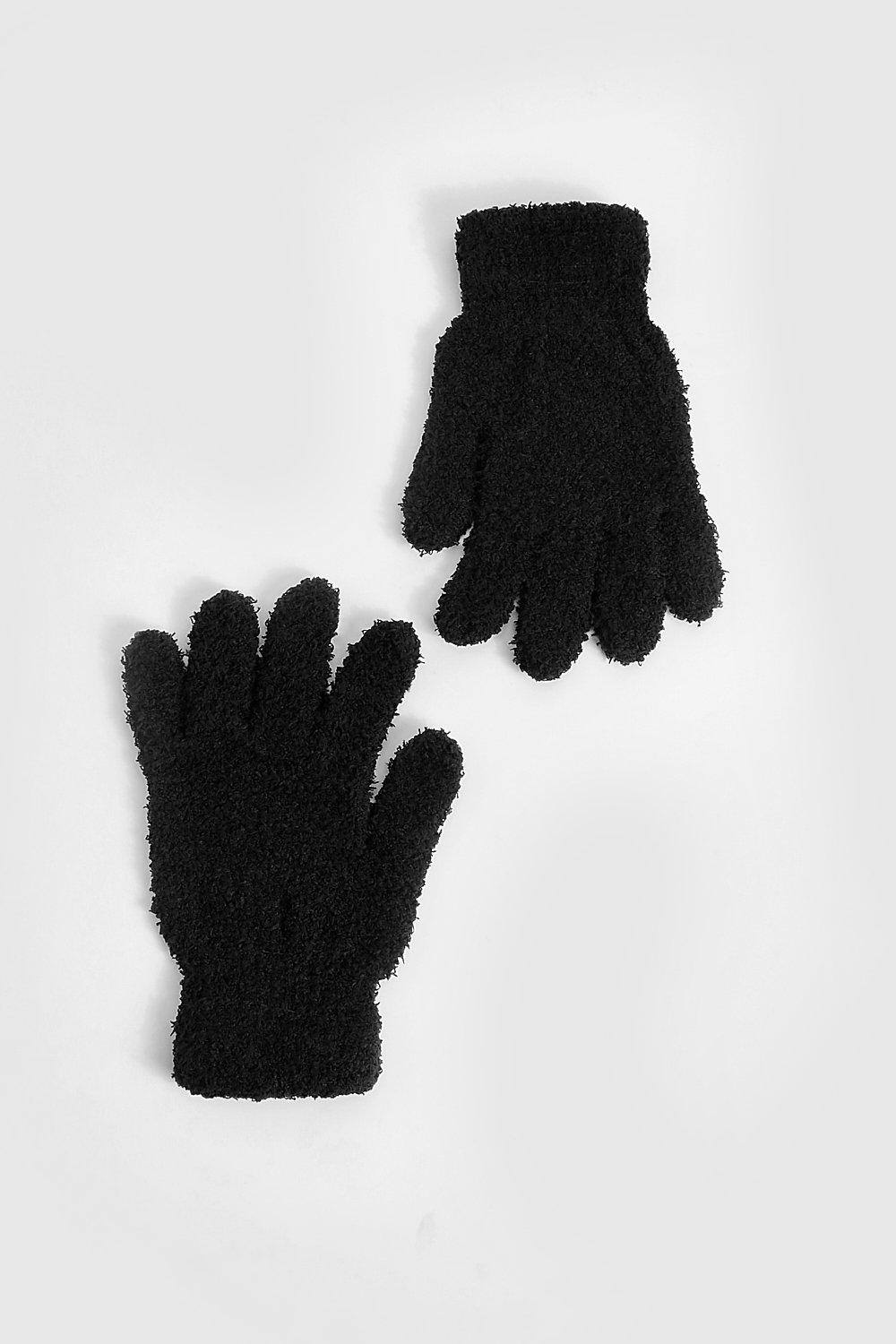 boohoo Women's Fluffy Gloves in Black by boohoo
