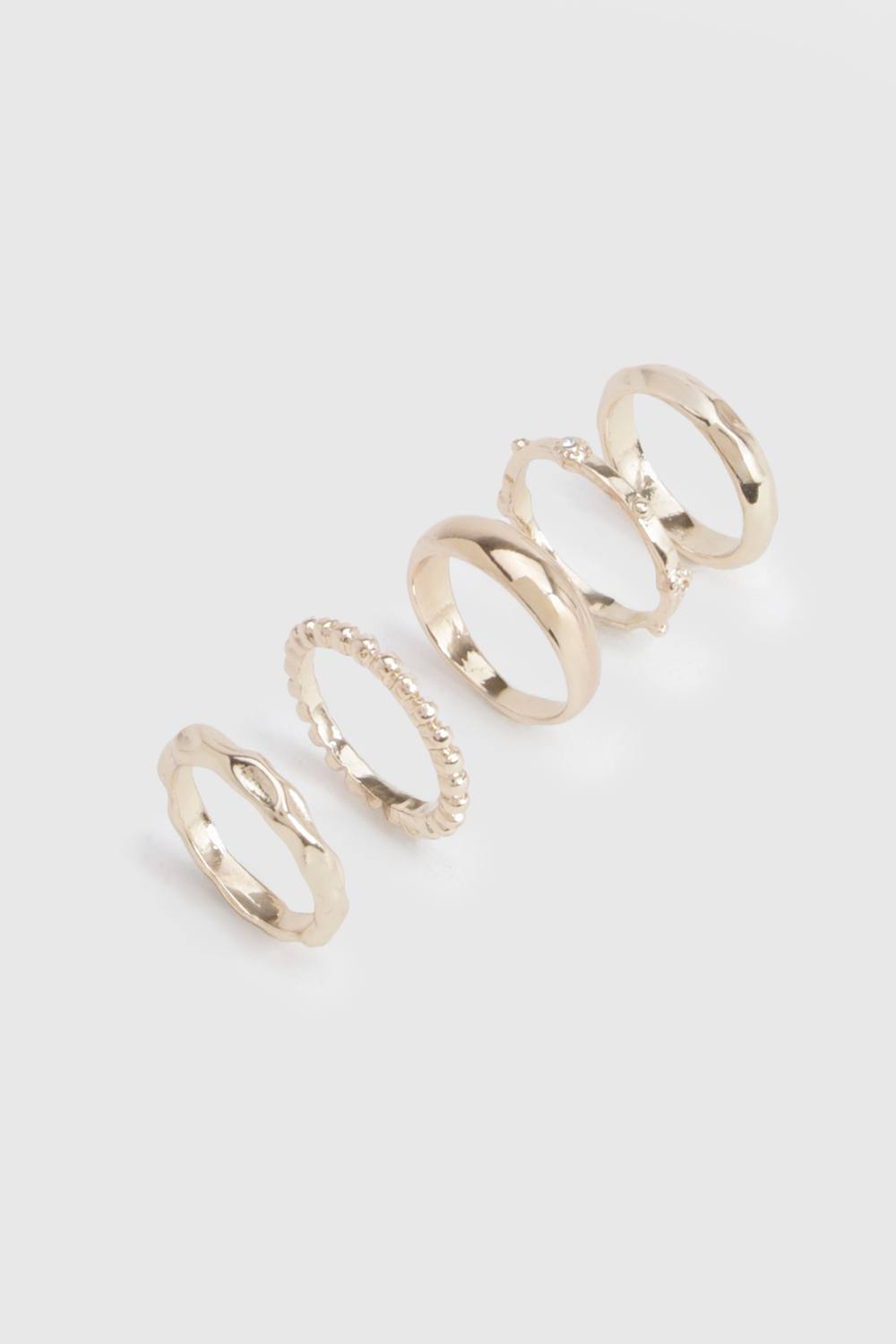 boohoo Women's Gold Abstract Rings 5 Pack by boohoo