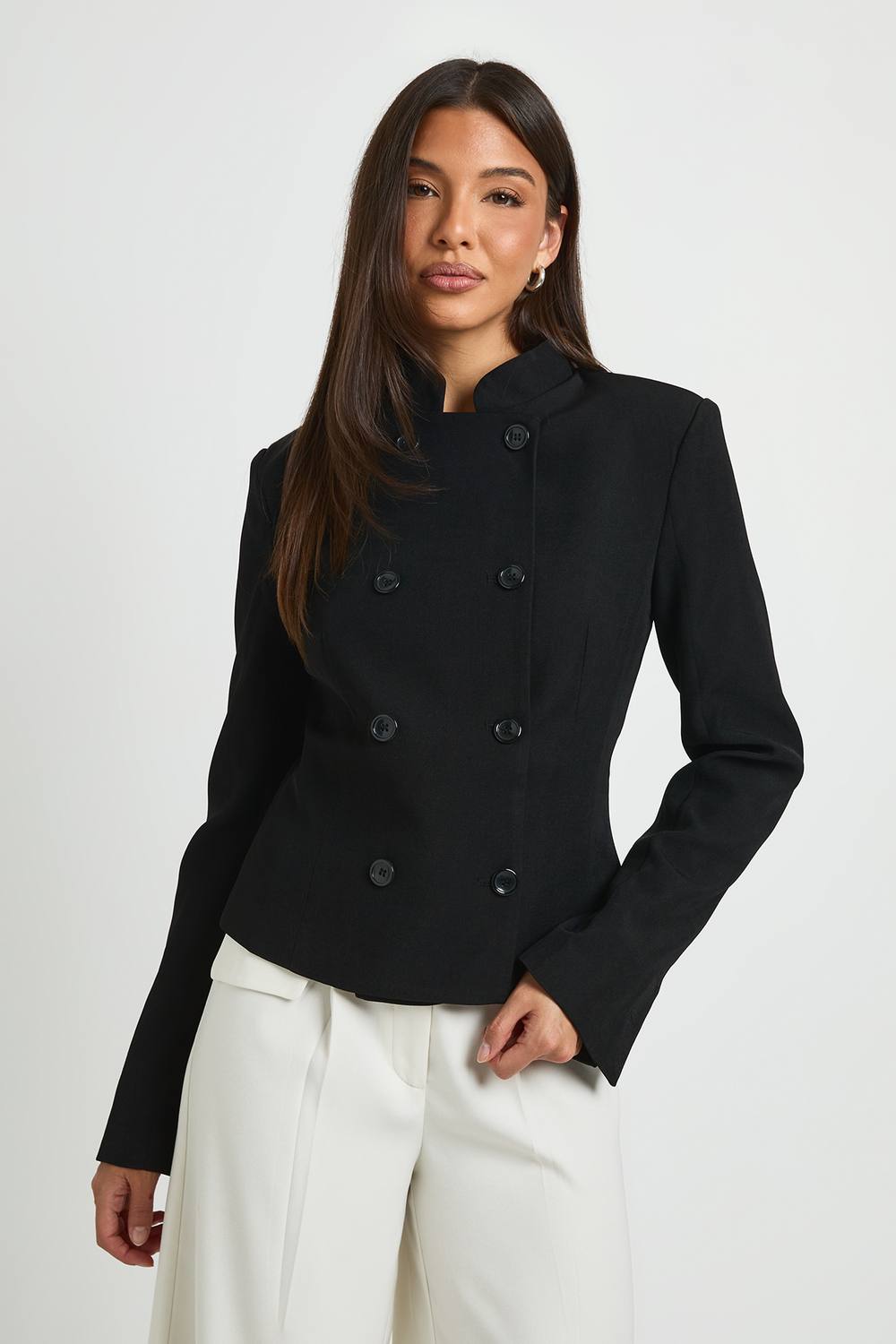 boohoo Women's Military Style Fitted Blazer in Black by boohoo