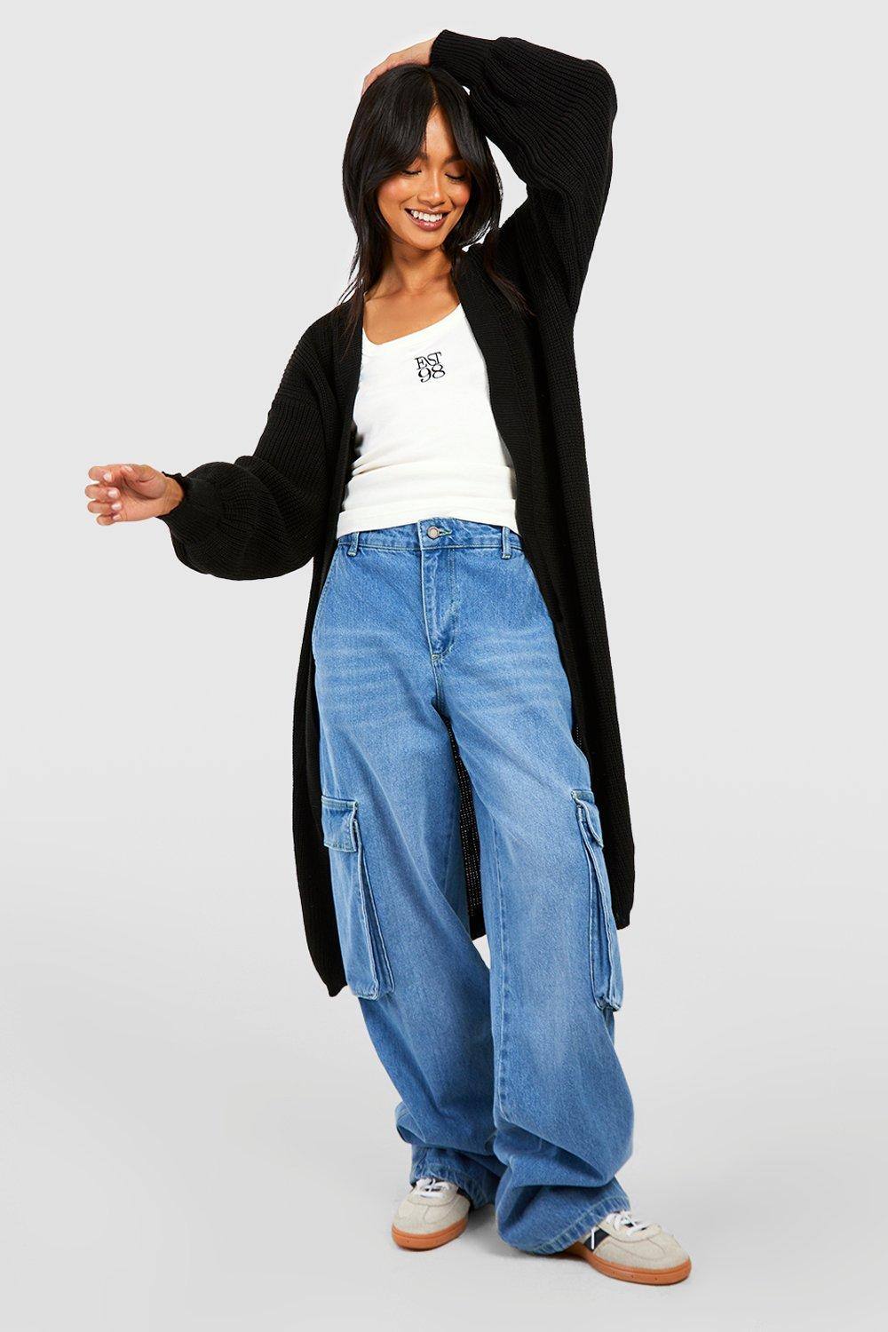 boohoo Women's Oversized Balloon Sleeve Cardigan in Cream, view 2