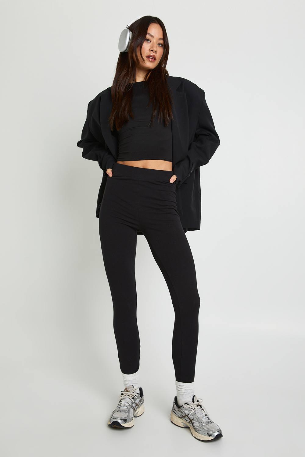boohoo Women's Tall High Waist Legging Pants in Black by boohoo