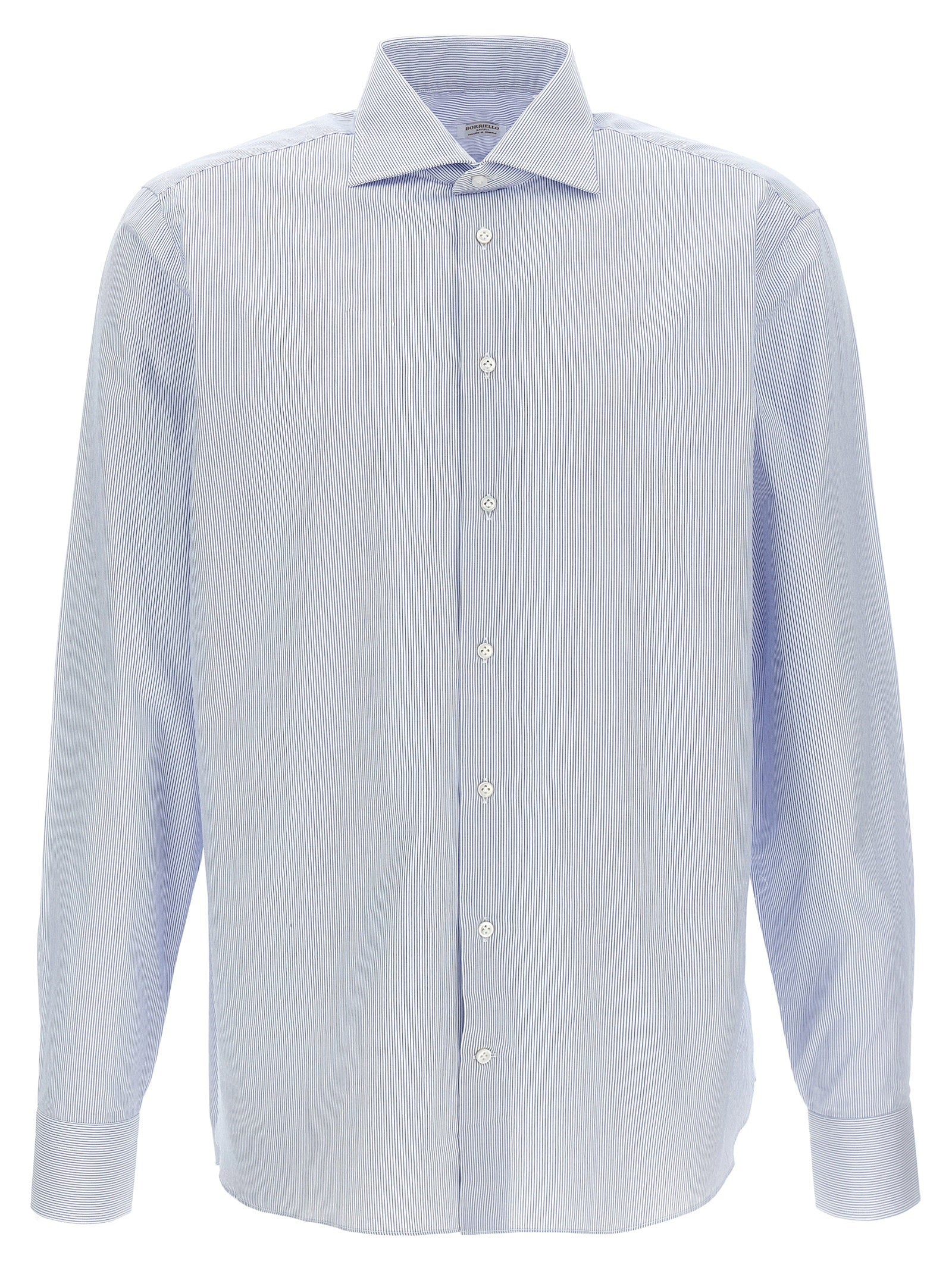 Borriello Striped Cotton Shirt — Light Blue by Borriello