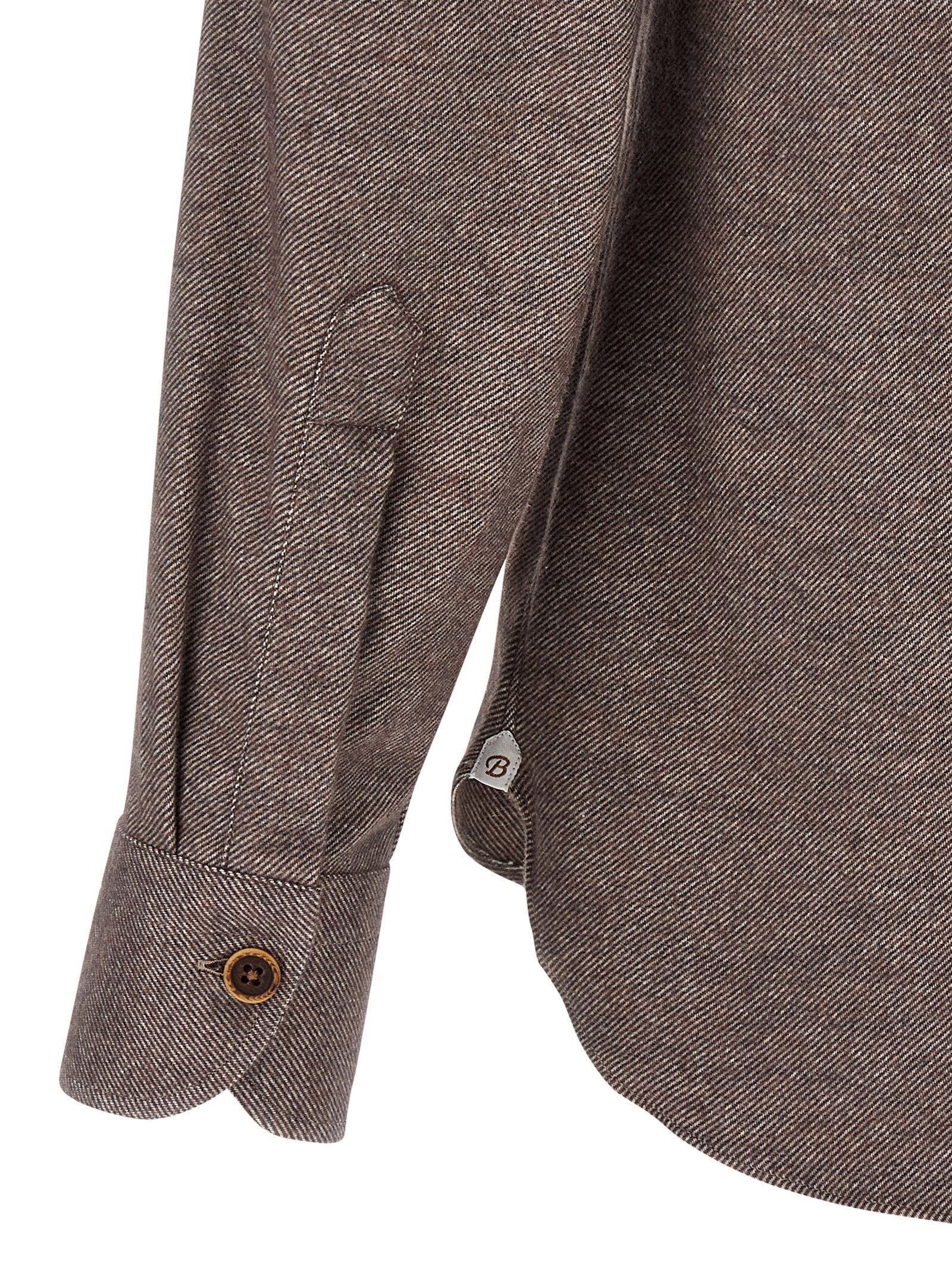 Borriello Flannel Shirt — Taupe, view 4