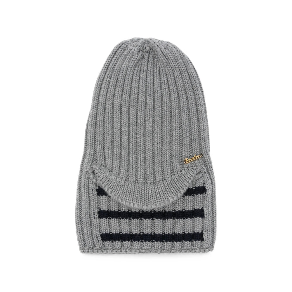 Borsalino 0012W Ribbed Wool-Blend Flat Cap — Gray by Borsalino