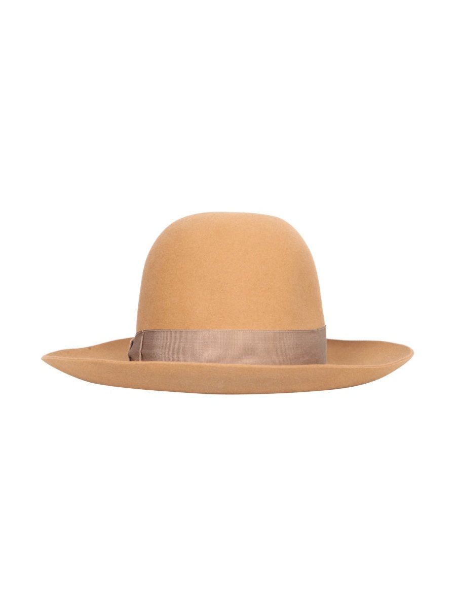 Borsalino 212993_90520181 Wide Brim Leather Sun Hat — Brown by Borsalino