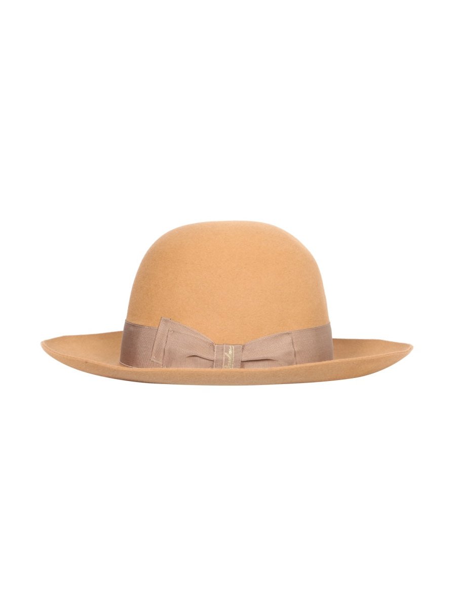 Borsalino 212993_90520181 Wide Brim Leather Sun Hat — Brown, view 2