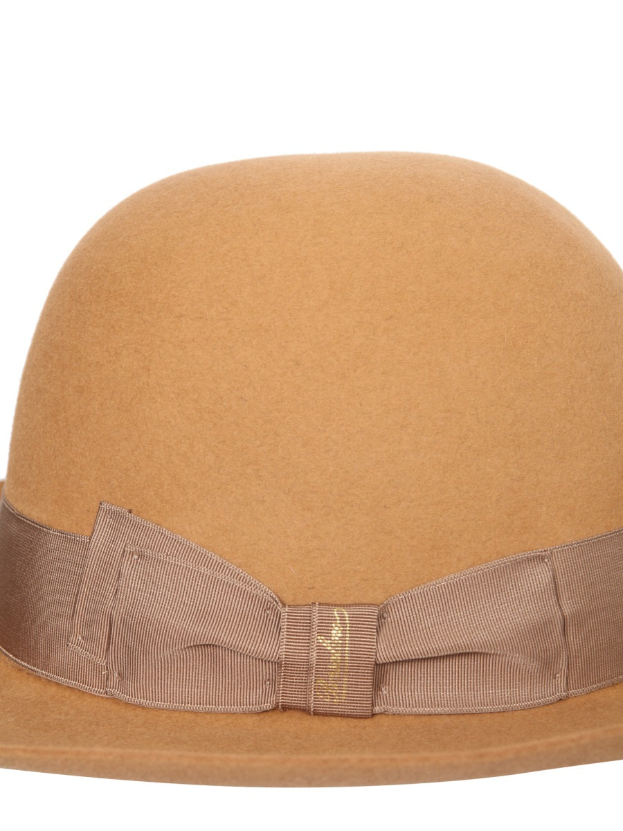 Borsalino 212993_90520181 Wide Brim Leather Sun Hat — Brown, view 3
