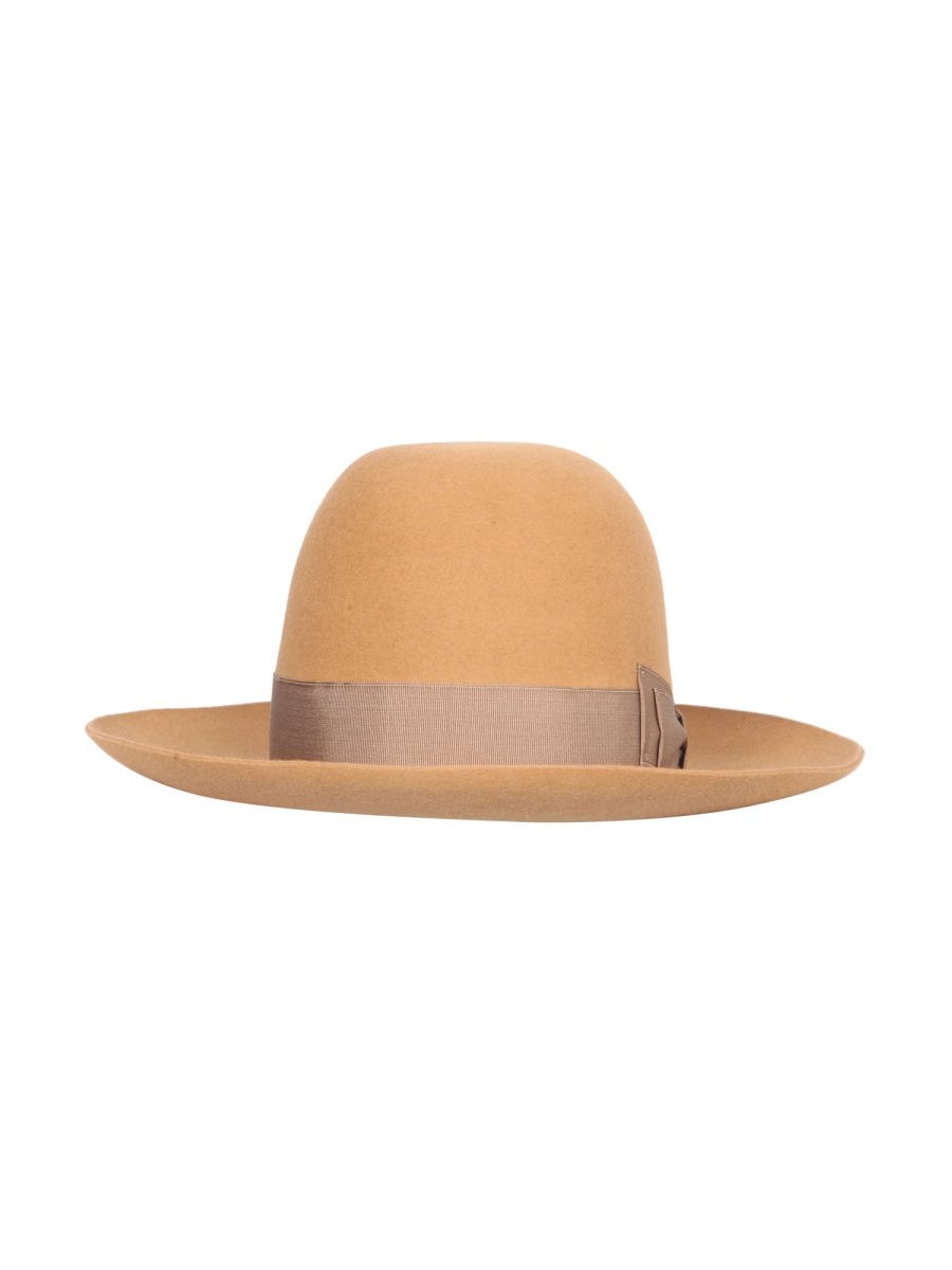 Borsalino 212993_90520181 Wide Brim Leather Sun Hat — Brown, view 4