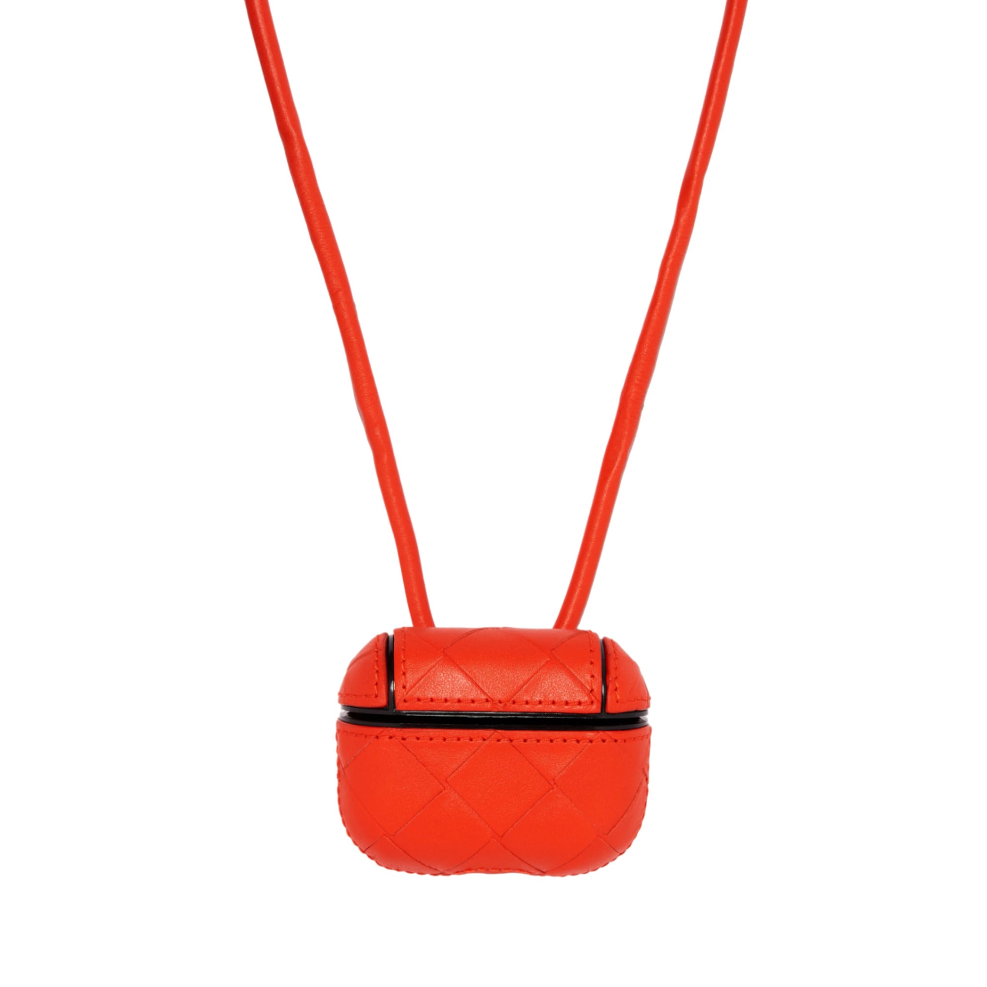 Bottega Veneta Intrecciato Woven AirPods Case — Orange by Bottega Veneta