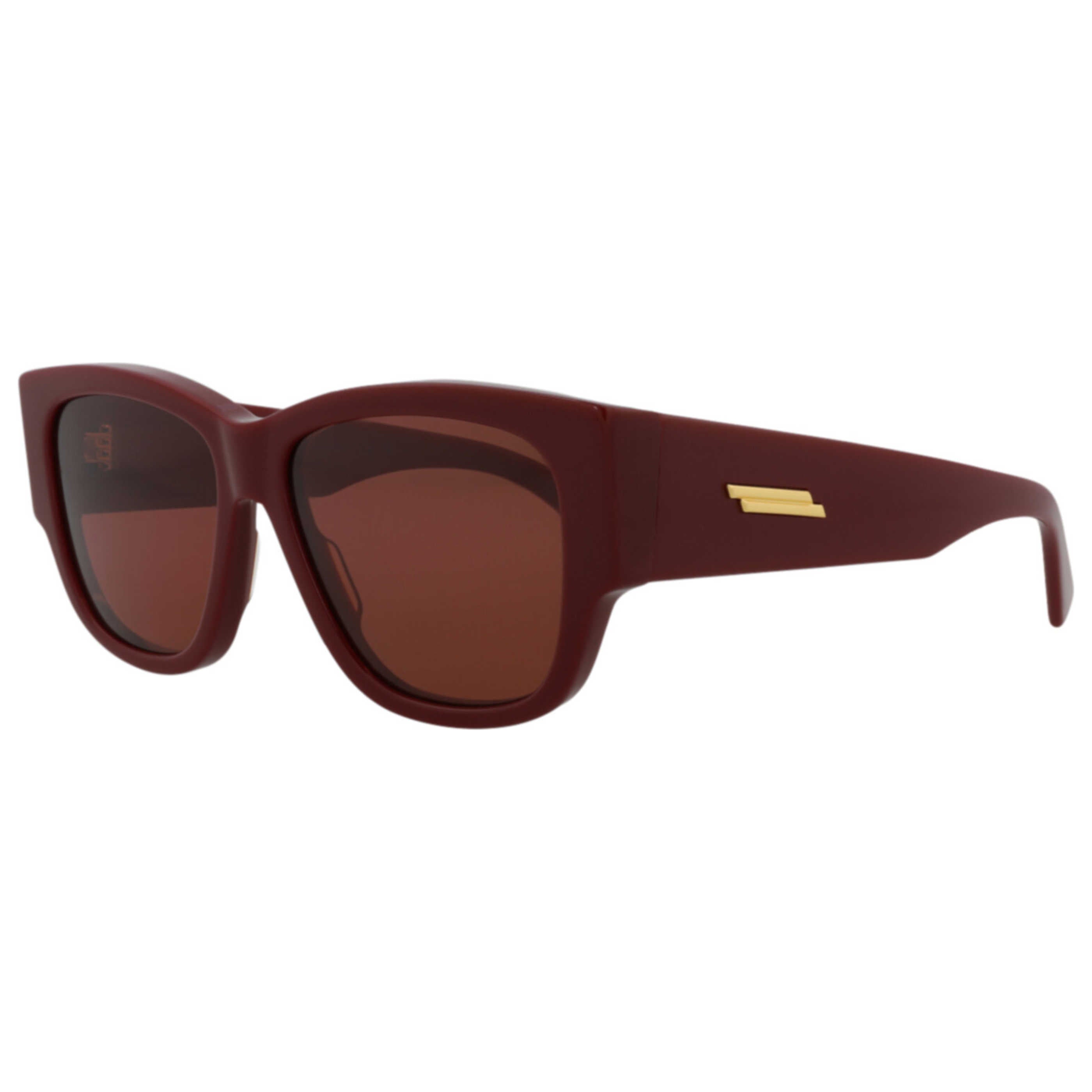 Bottega Veneta BV1026S30008355003 Square-Frame Sunglasses — Burgundy by Bottega Veneta
