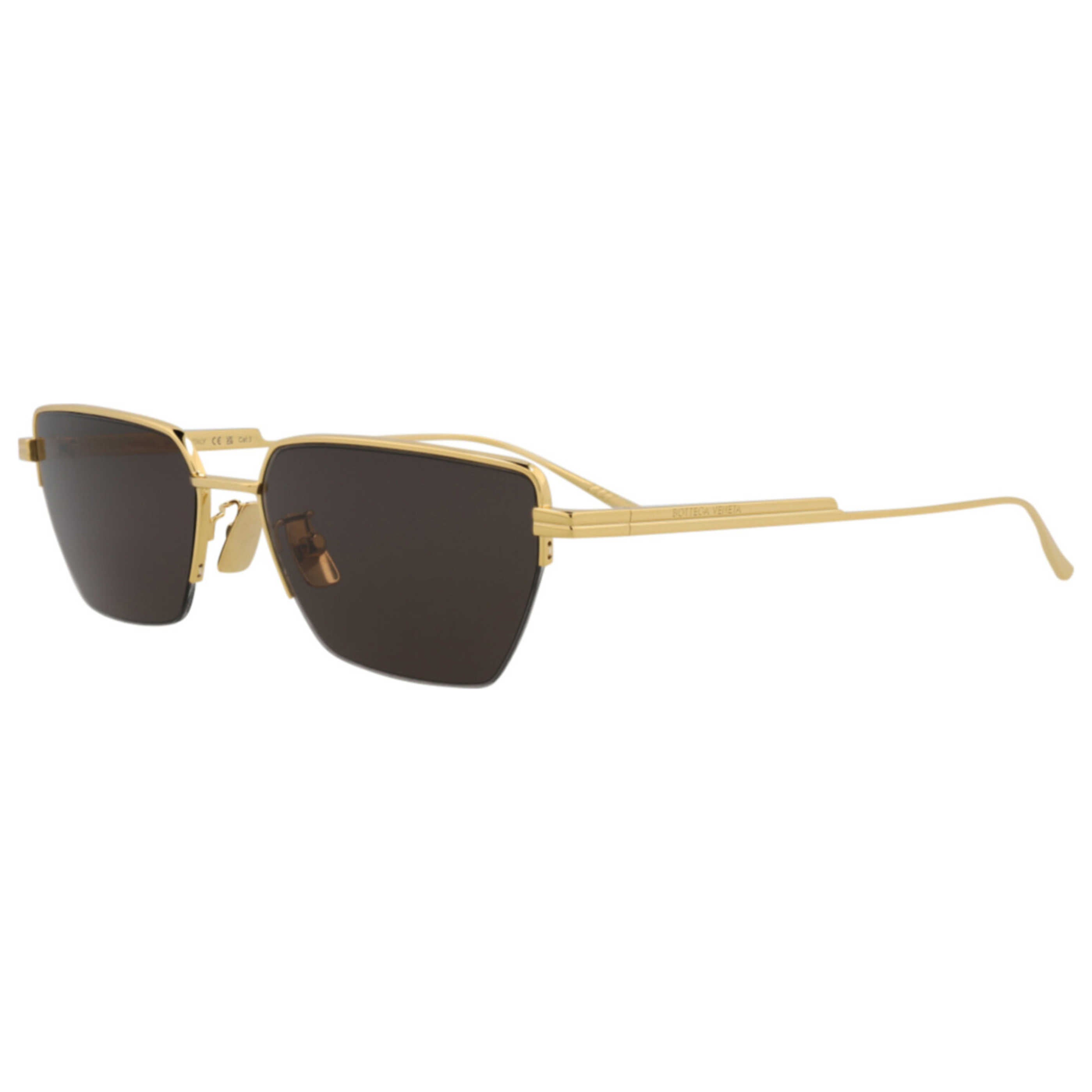 Bottega Veneta BV1107S30011010004 Metal Frame Sunglasses — Gold by Bottega Veneta