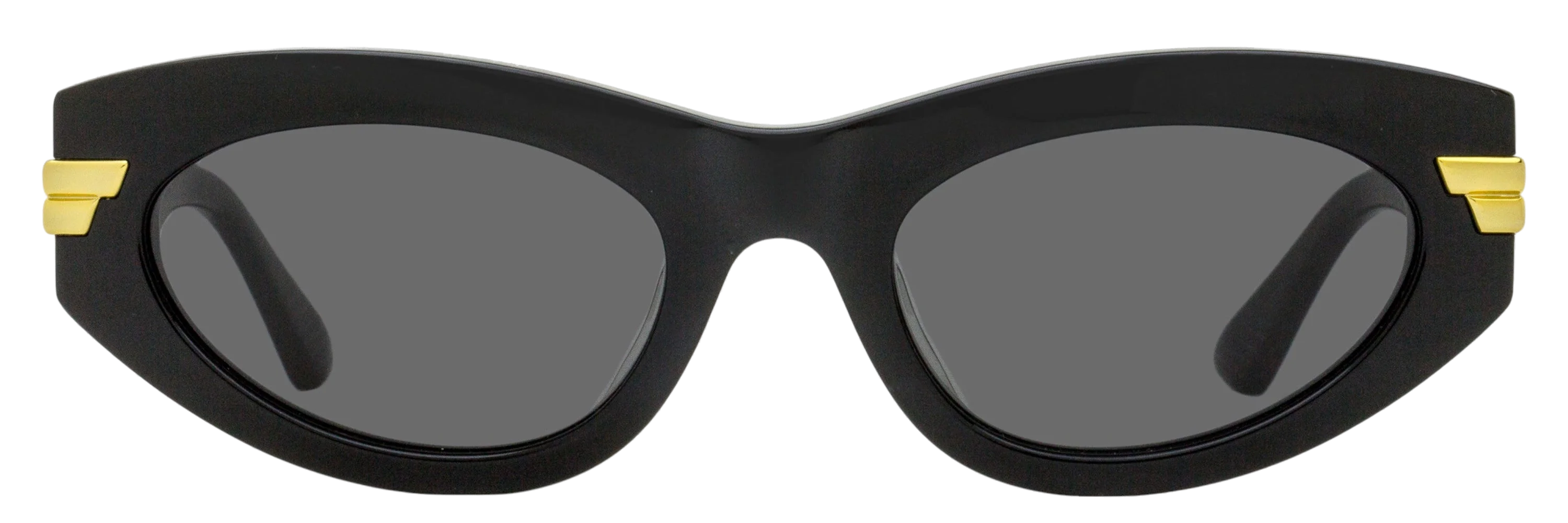 Bottega Veneta BV1189S Tapered Oval Sunglasses — Black, view 2