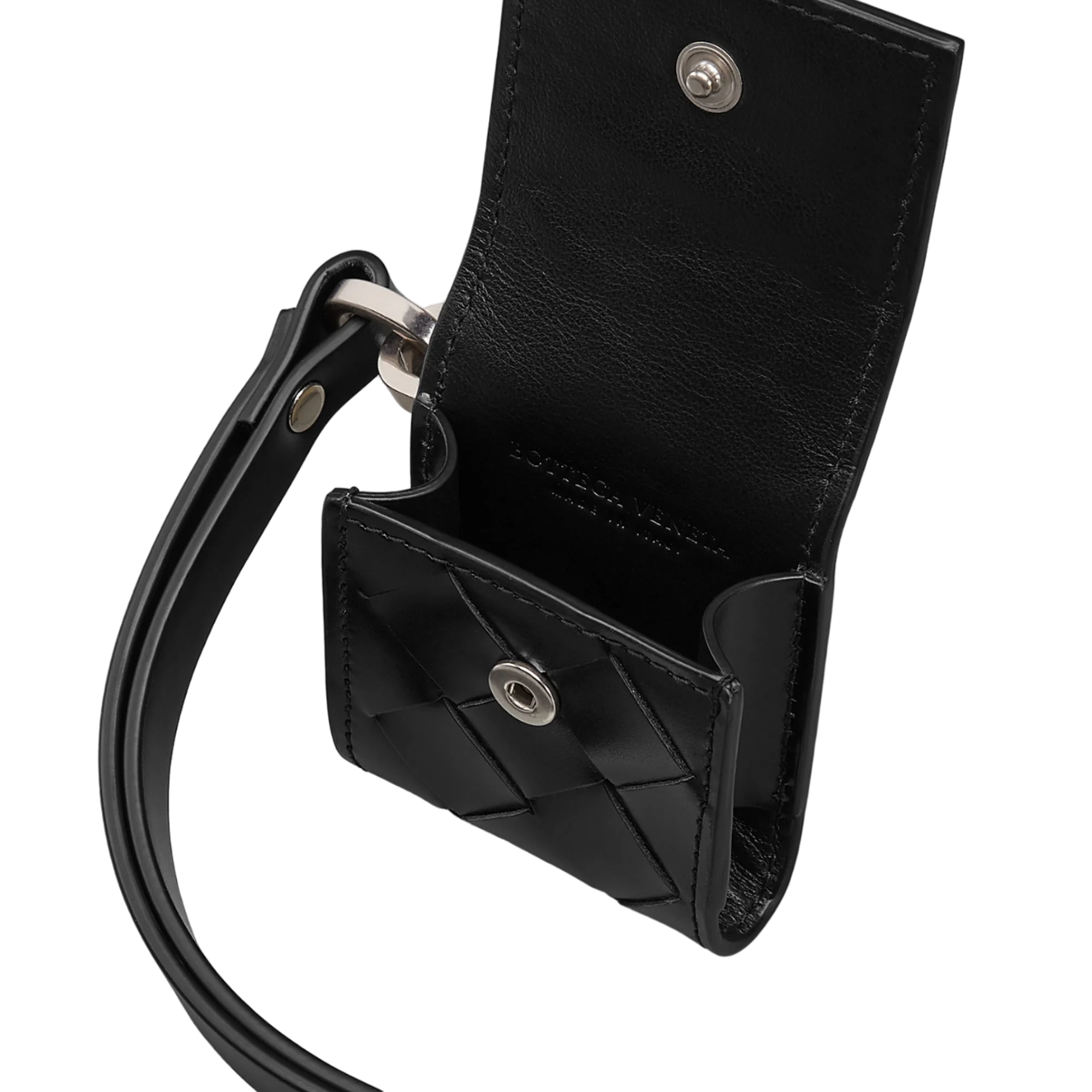 Bottega Veneta Quilted Leather Card Case — Black, view 3